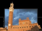 Il palazzo comunale di Siena dopo un temporale