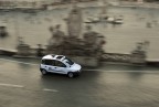 Panning di un taxi Romano (piazza del Popolo)