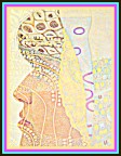 Cornice ardita, colori arditi, profilo ardito. Avevo voglia di colore. Solo una doppia esposizione, su un motivo di Klimt e sul mio profilo. Di post c' ben poco, uso solo Picasa.