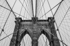 le strutture del ponte di brooklyn disegnano una geometrica ragnatela.
d'altro canto, NY  la citt di spiderman