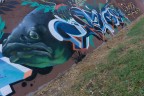 Prospettiva murales sul fiume Po'