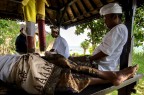 Bali, Indonesia. Relax under the traditional wood platform.