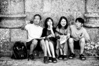 Famiglia cinese a Mont Saint Michel