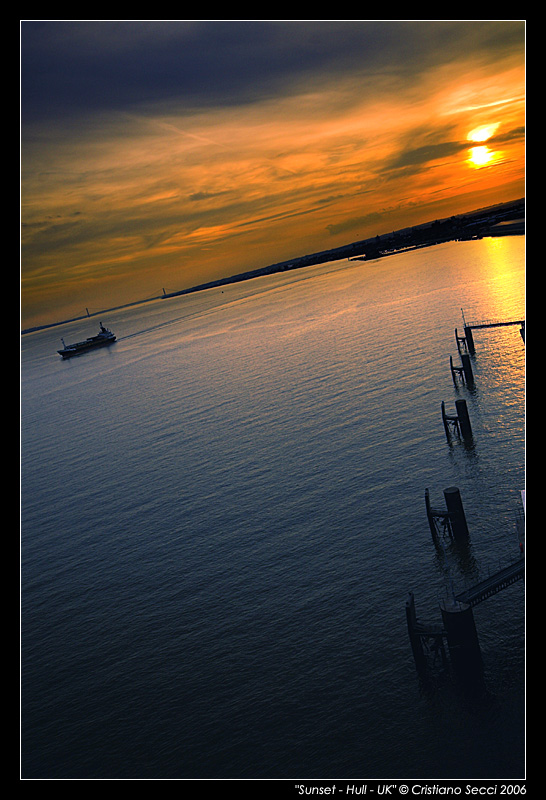 Tramonto dal porto di Hull