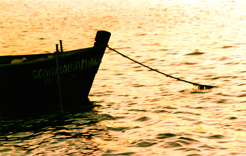 Barchetta legata la mare
