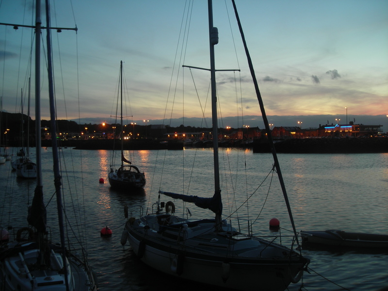 sunset on the boats