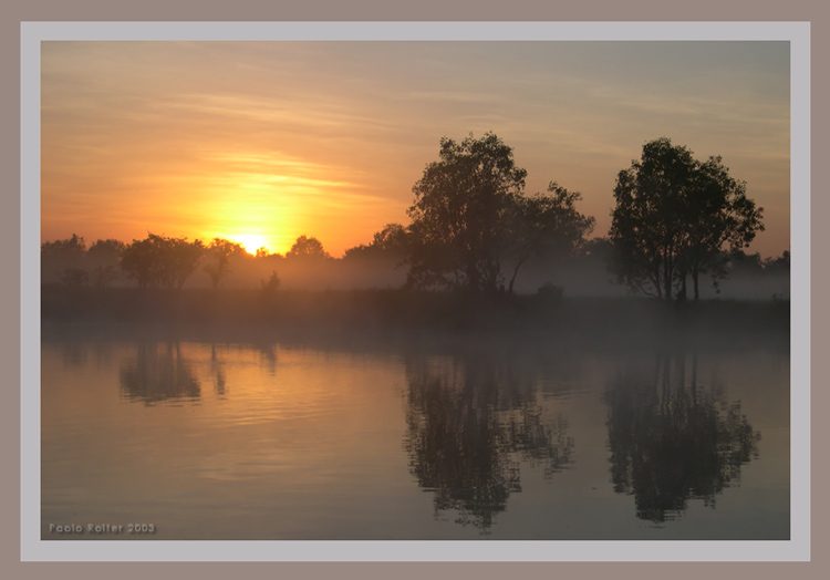 Alba sullo Yellow Water River