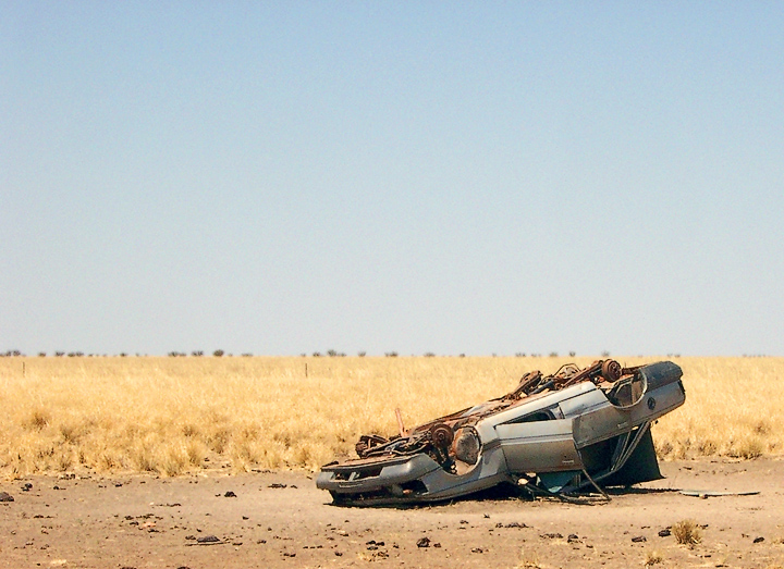 Duncan Road Views dead car NT