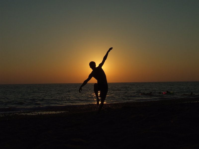 Sagoma al tramonto