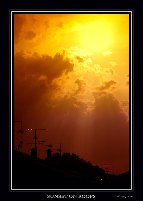 Sunset on roofs