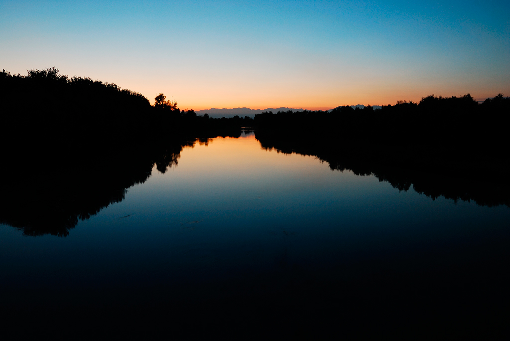 Tramonto sul fiume Elvo