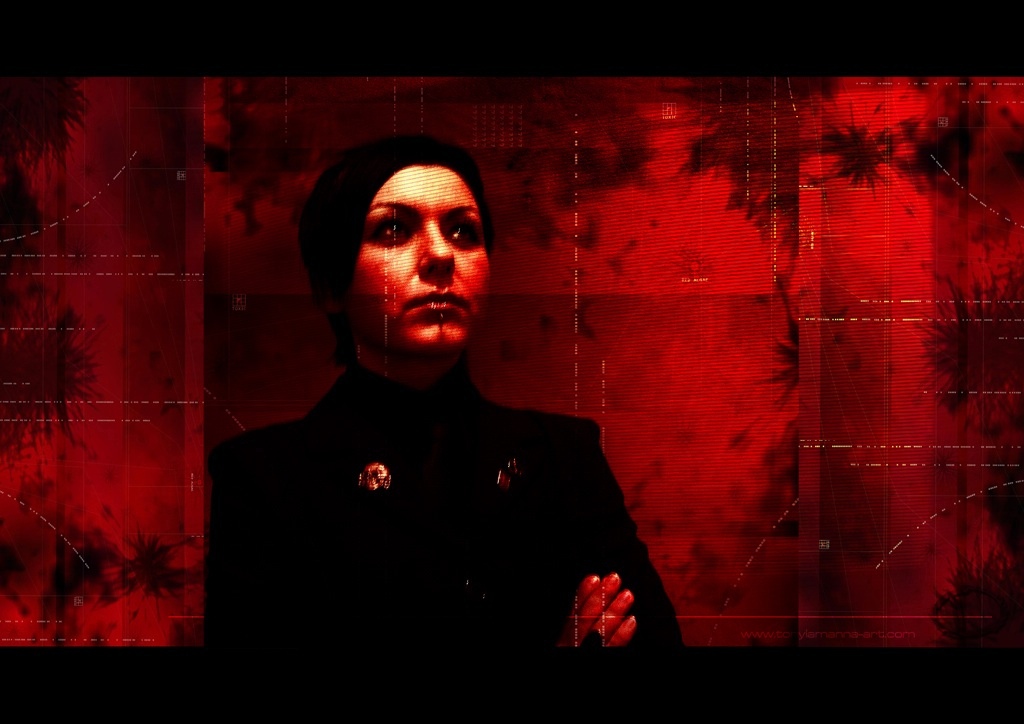 Mina in red vision