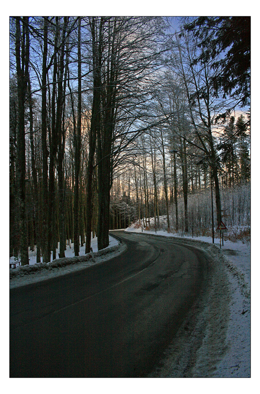 La strada verso la neve