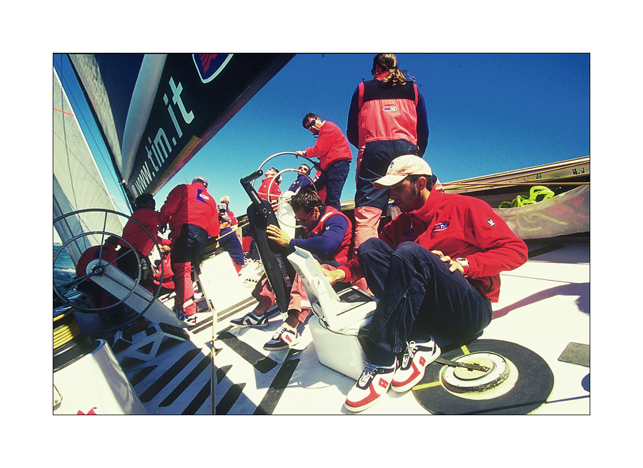 On board Mascalzone #4, Auckland 2002