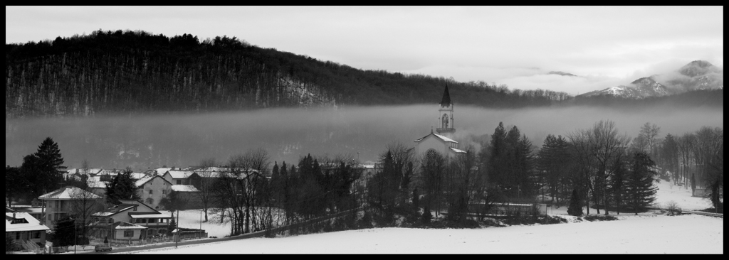 Nebbia e neve sul Talc