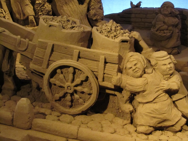 Particolare del presepe di sabbia
