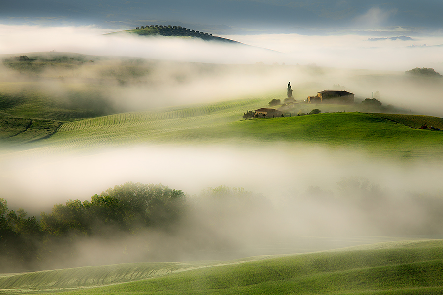 Green fields under the morning fog (di cheroz)