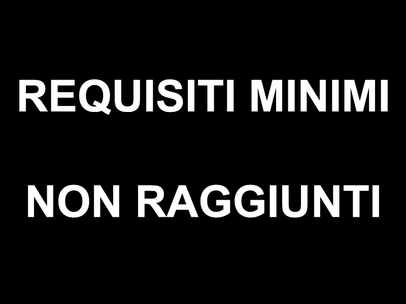 Requisiti minimi non raggiunti.