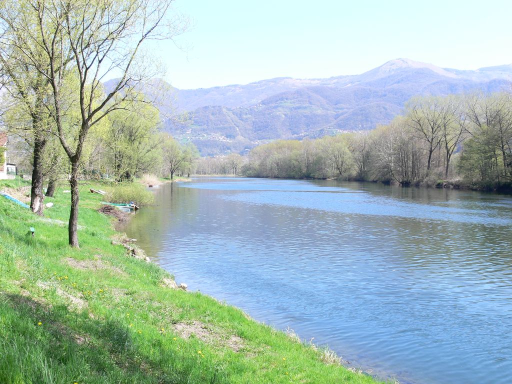 The river placid...