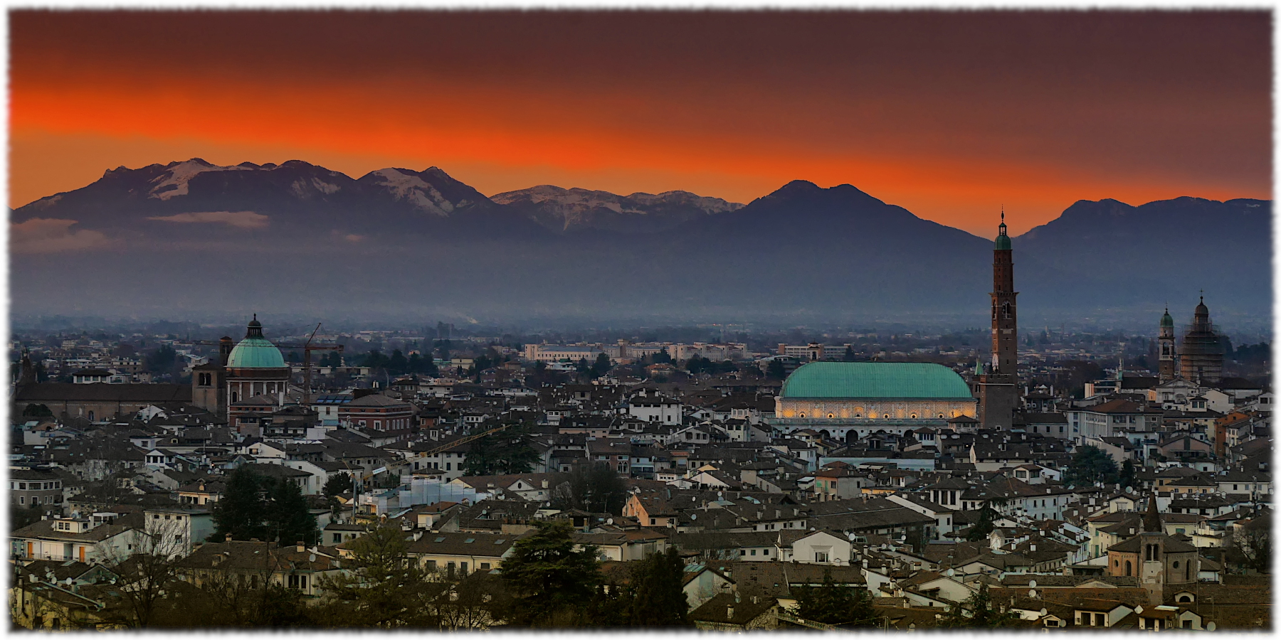 tramonto su Vicenza