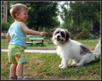 With dog