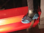 blue shoes