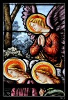una vetrata all'interno della chiesa di Saint-Etienne du Mont