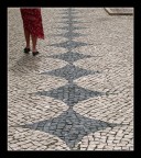 Le pavimentazioni bianche e nere in pav sono una delle caratteristiche delle citt portoghesi.