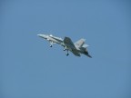 F/A 18 Hornet in configurazione di atterraggio su portaerei