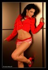 D.G. red dressed