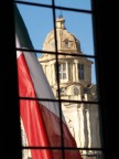 Torino: cupola di S.Lorenzo vista da Palazzo Madama....
l'effetto "acquoso" nn  il risultato di fotoritocco, ma dipende dal vetro della finestra molto antico!!!