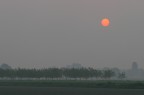 Paesaggio delle campagne di pavia nel primo mattino