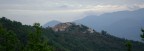 Mountain small village under clouds...