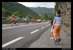 Uno scatto veloce per strada al passaggio del gruppetto dei fuggitivi.
Botta di Sedrina 26 maggio 2007.