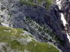 Sentieri che si vedono dalla Funivia Rosetta delle Pale di S. Martino.