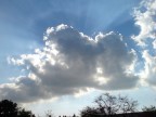 Il tempo era incerto: le nuvole oscuravano il sole, ma presto il vento le portava via. Una nuvola pi grande delle altre aveva coperto il sole. La luce ancora lottava per conquistare il cielo. Poco dopo, venne a piovere.