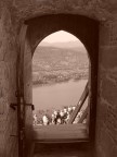 Foto fatta sull'ansa del Danubio, dall'interno del castello di Visegrad, nei pressi di Budapest