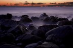 Il mare ripreso subito dopo il tramonto con una lunga esposizione.