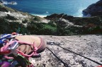scansione da dia.
salita in solitaria sulla via: diretta allo spasimo, sul monte Conero Ancona