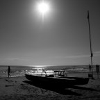 spiaggia, mattina.