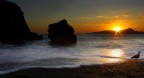 tramonto con gabbiano