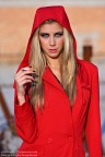 Marika smoking in red