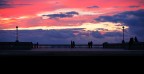 livorno - silhouette - tramonto rosso fuoco