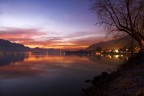 prime luci dell'alba sul lago di Garlate, a pochi chilometri da Lecco.