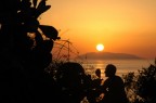 Lipari al tramonto da Messina