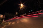 In cerca di qualche scatto notturno nel mio quartiere... mi sono accostato ed ho montato il cavalletto direttamente sul sedile del passeggero della mia auto... indovinate qual' la macchina che ha lasciato la scia... i carabinieri LOL...
