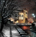 Rovato : Notturno con neve, il Molino di mattina Rovato : Notturno con neve, il Molino di mattina