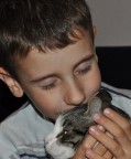 tra mio figlio e la nostra gatta
che di solito si massacrano di botte
non potevo non immortalare il momento