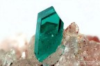 Omaue Mine, Kaokoveld Plateau, Kunene Region, Namibia

1.22 mm green Dioptase crystal. Collection Domenico Preite photo Matteo Chinellato