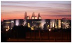 Factory at sunset
